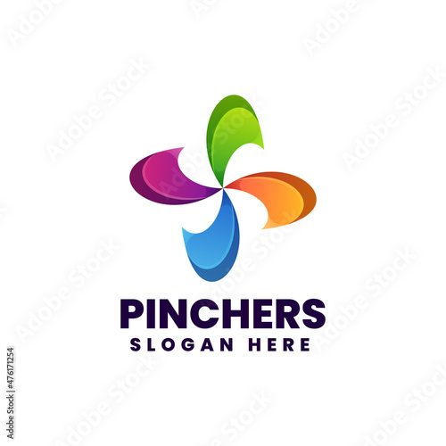 Vector Logo Illustration Pinchers Gradient Colorful Style.