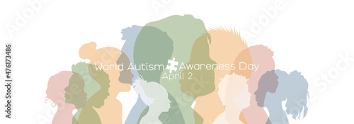 World Autism Awareness Day banner. April 2.