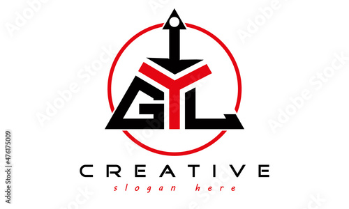 triangle badge with circle GIL letter logo design vector, business logo, icon shape logo, stylish logo template