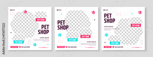 pet shop banner social media pack template premium