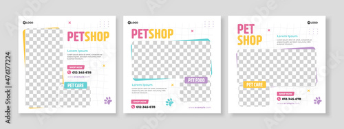 pet shop banner social media pack template premium