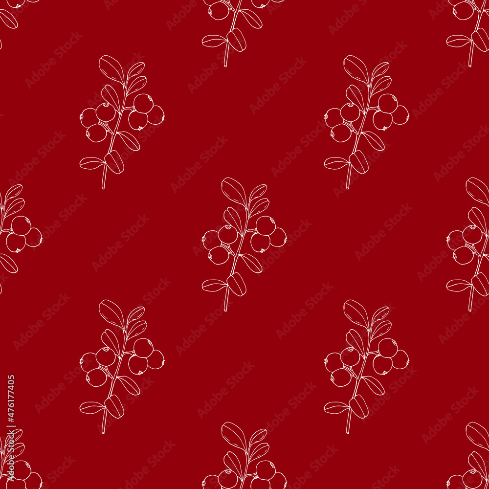 Seamless pattern with Cowberry Seamless pattern with Cowberry