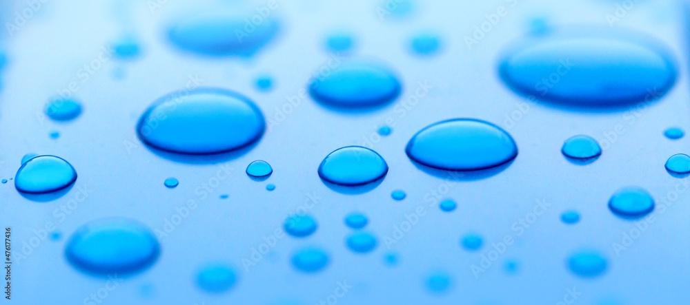 Large and small water droplets Large and small water droplets