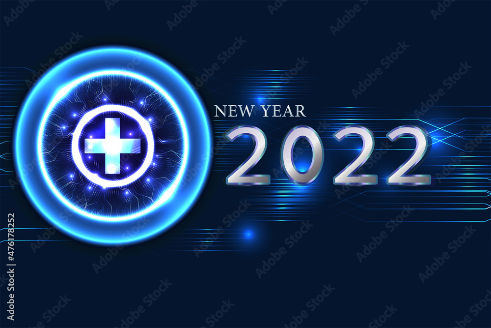 New Year 2022 with copy space, illustration vector. New Year 2022 with copy space, illustration vector.