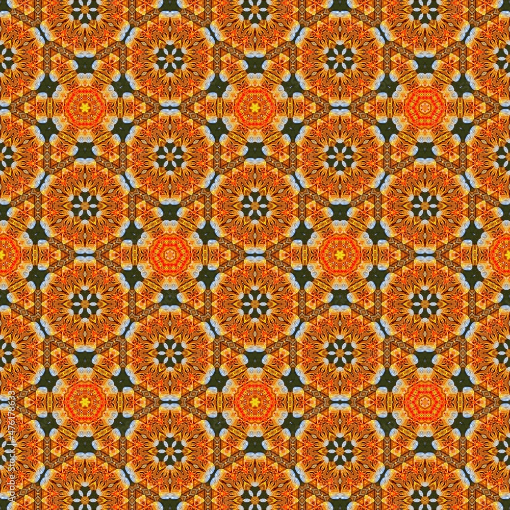 Artistic print design for textile, greeting card, brochure, menu, flyer, magazine book cover and any other decoration. Mexican Pattern for background design. Latin fashion for floor tiles and carpet