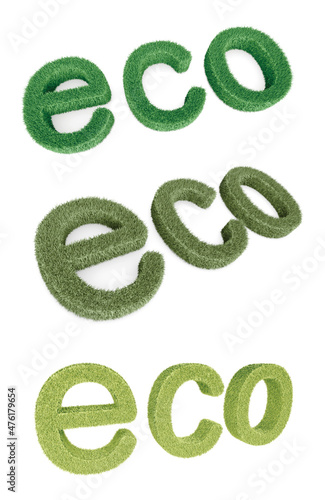 エコ 芝生 文字 ロゴ