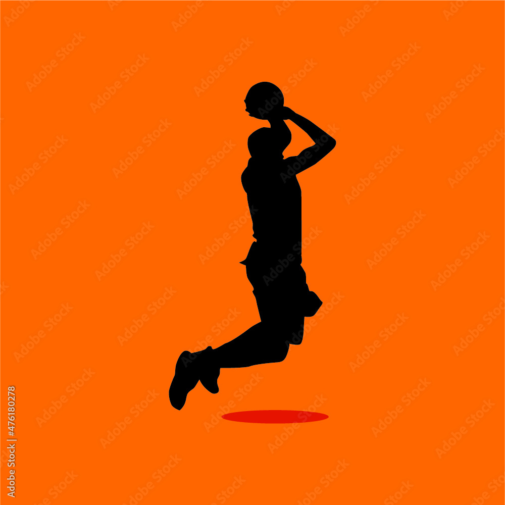 Silhouette of a player basketball vector image Silhouette of a player basketball vector image