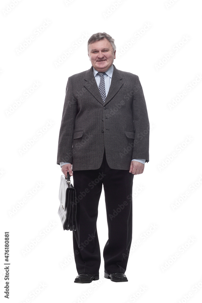 Executive business man with a leather briefcase . Executive business man with a leather briefcase .