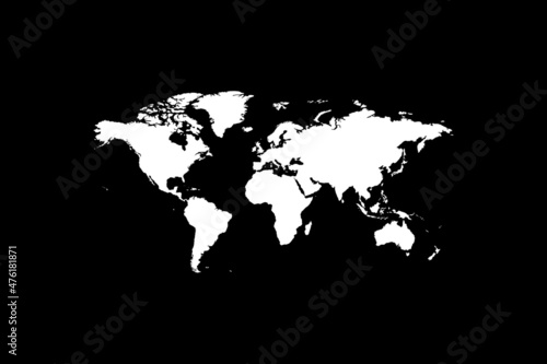 World map background. Stylish modern map of the world on black background