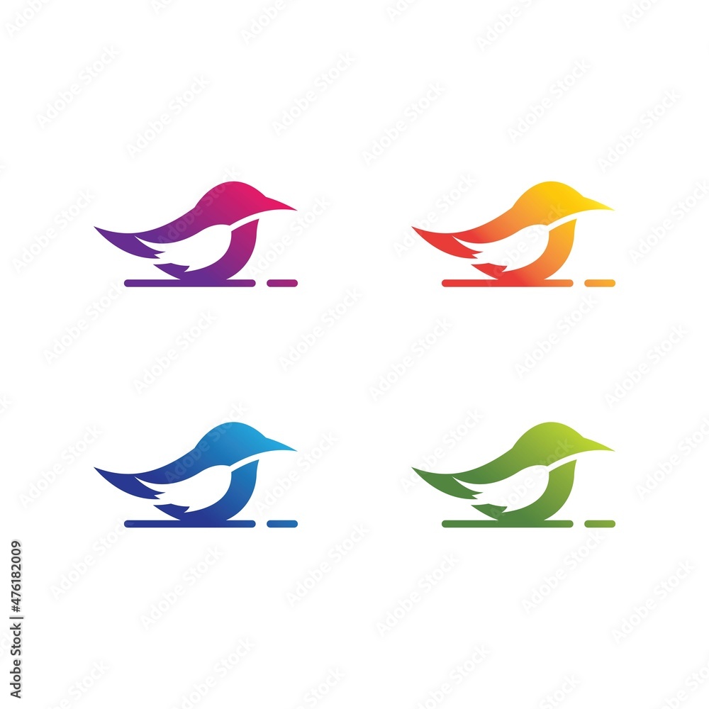 Fototapeta premium Zestaw ikon logo ptaka