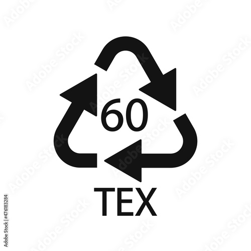 Bio matter organic material recycling code 60 TEX. Vector illustration