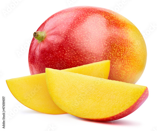 Fresh mango fruits isolated on white background