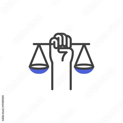 Civil rights law line icon