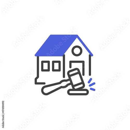 Real estate law line icon