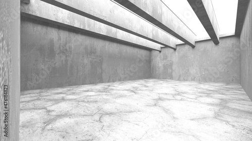 Abstract architecture background. Empty rough concrete interior