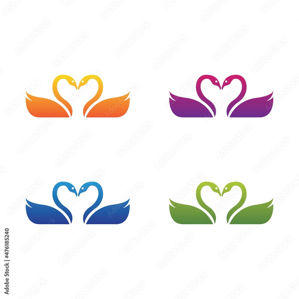 Swan icon set Swan icon set
