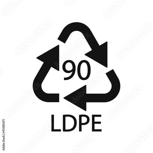 Composites recycling symbol LDPE 90. Vector illustration
