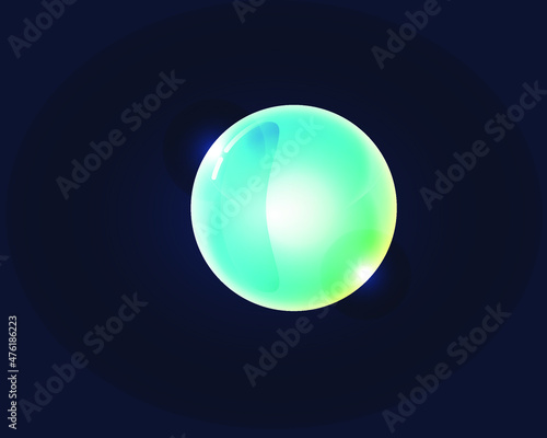 Unusual translucent ball in limbo on a dark background © Karyna