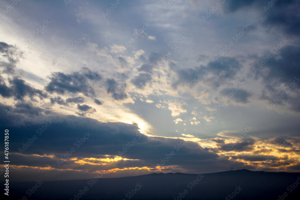 Beautiful cloudscape dusing the sunset. Evening sky view. Beautiful cloudscape dusing the sunset. Evening sky view.