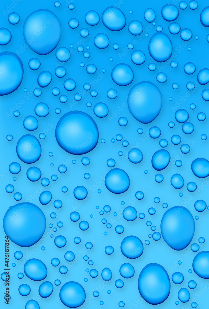 Large and small water droplets