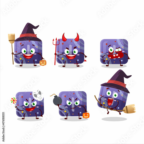 Halloween expression emoticons with cartoon character of purple gummy candy I