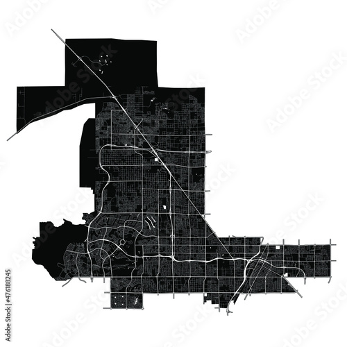Photography Las Vegas, Nevada, United States, Black and White high resolution vector map