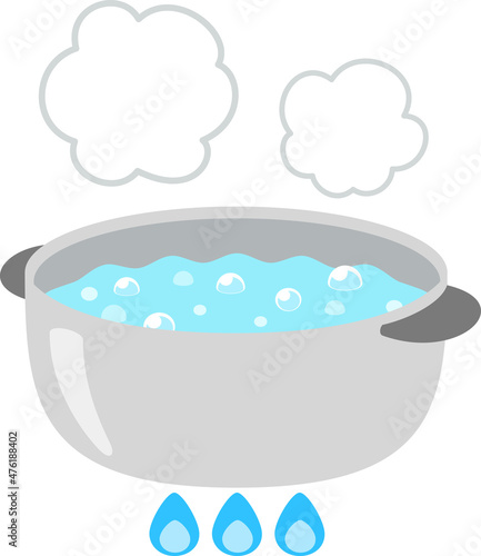 両手鍋にたっぷり沸かしたお湯