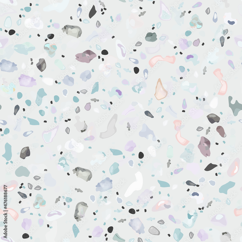 Terrazzo Texture Vector. Flooring Seamless Pattern