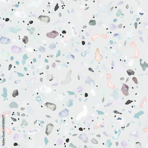 Terrazzo Texture Vector. Flooring Seamless Pattern