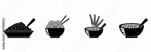 Canvas carbohydrate foods icon set, carbohydrate foods vector set sign symbol