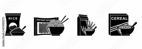 carbohydrate foods icon set, carbohydrate foods vector set sign symbol