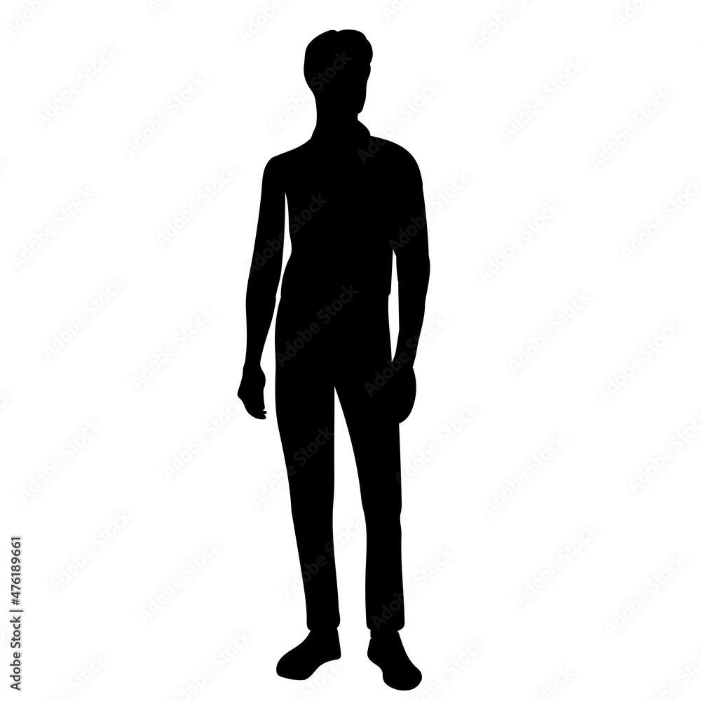 black silhouette man, guy isolated