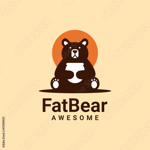 Illustration vector graphic of Fat Bear, good for logo design