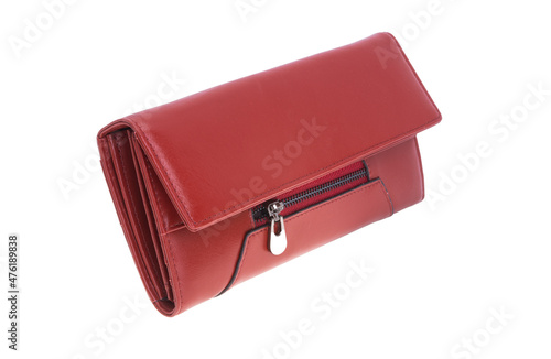 red female wallet isolated