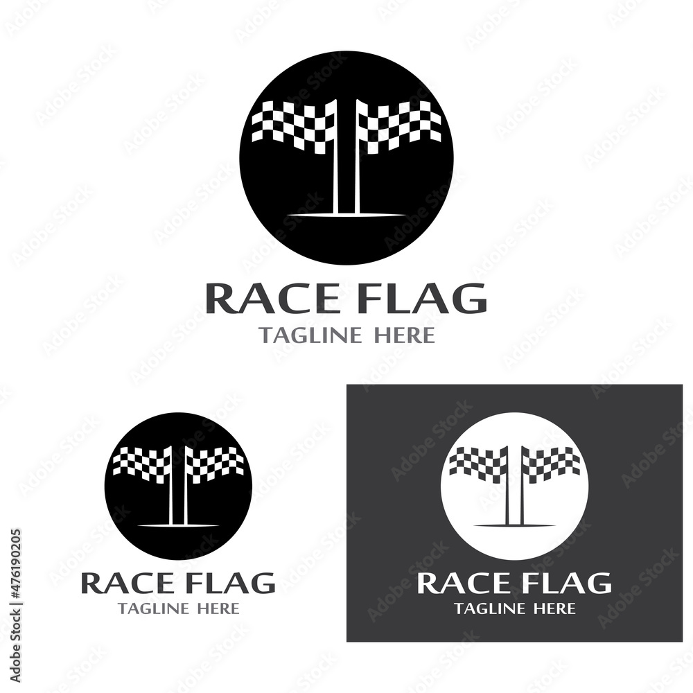 Fototapeta premium Race flag icon, simple design illustration vector template
