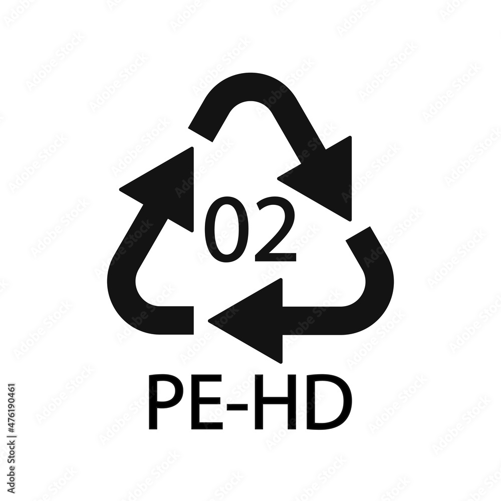 High-density Polyethylene 02 PE-HD Icon Symbol High-density Polyethylene 02 PE-HD Icon Symbol