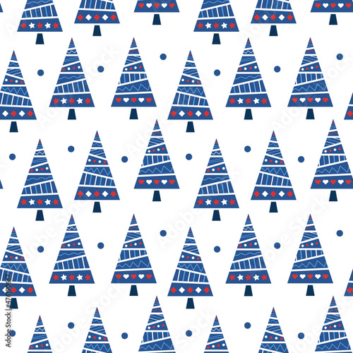 Abstract Christmas tree with geometric motifs. Seamless patterns. Can be used for wallpapers, patterns, web page backgrounds, surface textures