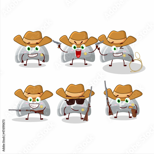 Cool cowboy curve white gummy candy cartoon character with a cute hat