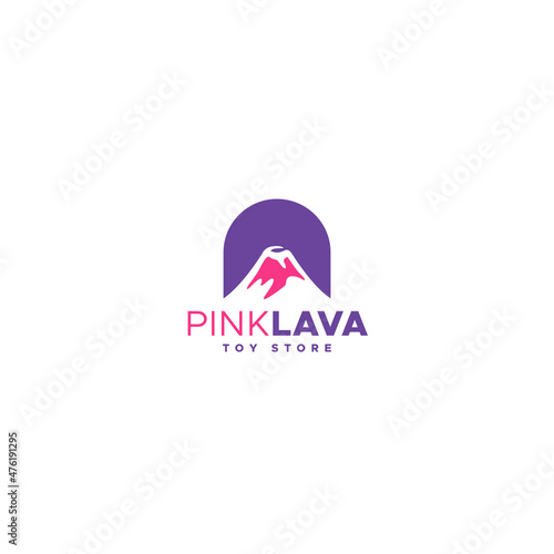 Minimalist design Pink Lava Toy store logo design