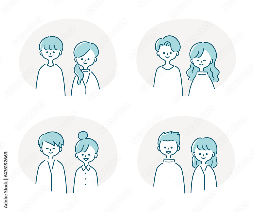 夫婦のイラストセット 夫婦のイラストセット