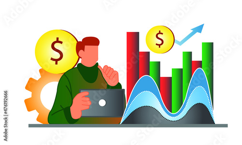 Cryptocurrency trading desk and courses, crypto trading bot concept with tiny people. Cryptocurrency market vector illustration set. Financial exchange, digital tokens, blockchain technology metaphor.