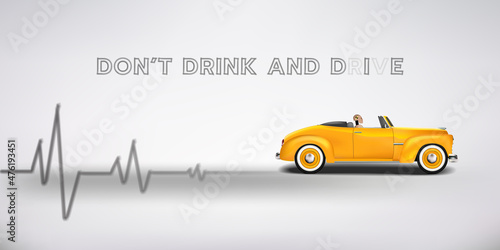 Don't drink and drive Concept. Drunk driving is not allowed. Drink and drive awareness.