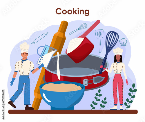 Confectioner. Professional confectioner chef maling sweets. Baker