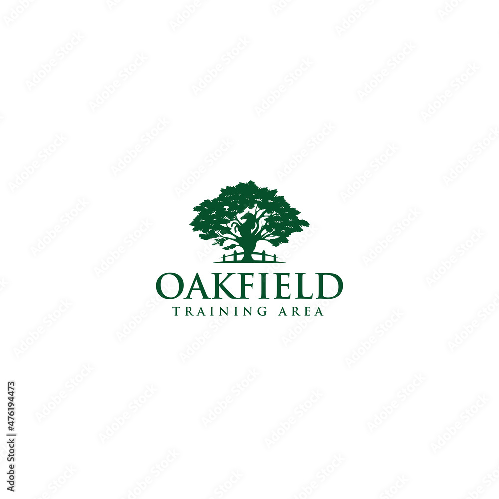 Minimalist Oak Field training area logo design
