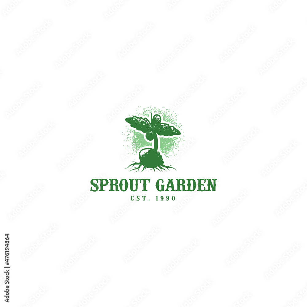Minimalist design Sprout Garden green logo design