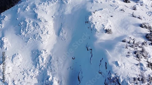 Top Down Snow Capped Mountains of Vancouver Island, Mount Gibson, Canada