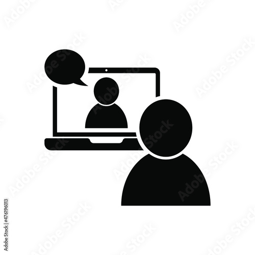 Video conference icon, video chat vector, video call illustration.