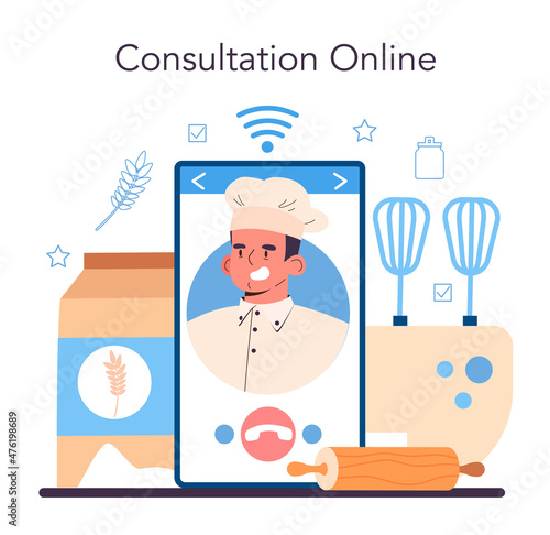 Dough products making online service or platform. Baking industry,