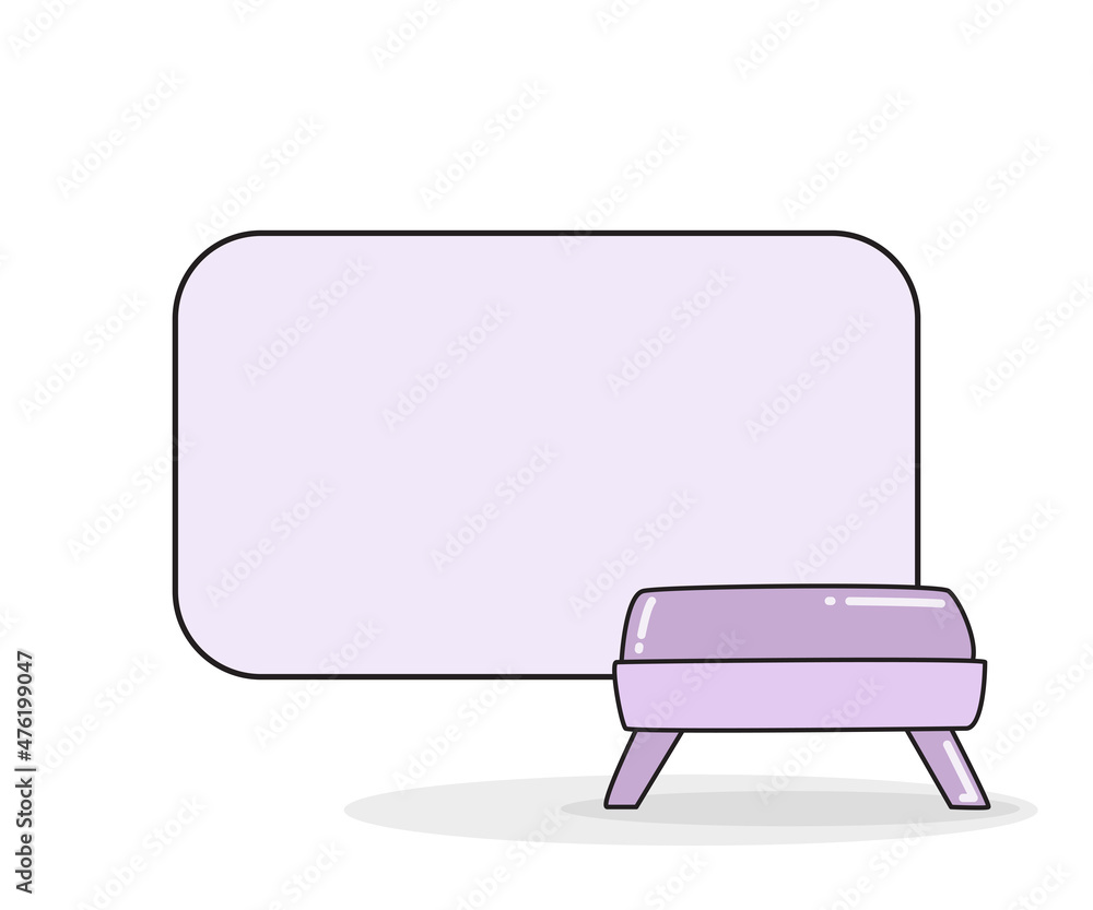 blank note board with stool vector illustration blank note board with stool vector illustration