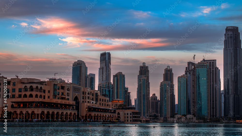 Dubai, United Arab Emirates, busiest city with tourism and first Arab city with skyscrapers